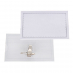 ID karte ar klipsi un dro&scaron;ības adatu 90x56mm, GEKO, G79971, plastmasa, metāls