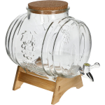 5 L stikla muca ar platu snīpi, korķi, statīvu un krānu BROWIN 635528, caurspīdīga, 5.0 L, 19.2x29x27.6 cm
