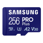 microSDXC m&auml;lukaart 256 GB UHS I U3 V30 A2 kuni 180 MB s lugemiskiirus ja 130 MB s kirjutamiskiirus Pro Plus 256 GB Must MB-MD256SA/EU Samsung