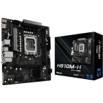 Asrock Emaplaat H810M-H, LGA 1851, DDR5, 128 GB, 1 x M.2, 4 x SATA III, 1 x HDMI, 4 x USB 2.0, 4 x USB 3.2, 7.1 heli