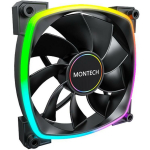 Montech Ventilaator RX140PWMBLACK, 140 mm, 540-1760 RPM, Rifle laager, 27.9 dB, 90.5 cfm, 4-pin, 5V 3-pin, RGB valgustus