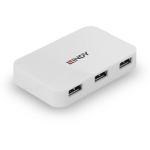 Lindy USB keskjaam 43143, 4 USB 3.0 porti, 1 Micro-USB, valge