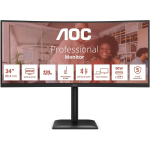 Aoc LCD monitor CU34E4CV 34" WQHD 120Hz, 3440 x 1440, VA, 4 ms, 21:9, 178&deg;/178&deg;, HDR10, KVM, 90W PD, 2 HDMI, 1 DP, 4 USB, kaardus