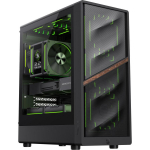 Gamemax Korpus AERIS 330 MB, 1 x 3,5HDD + 5 x 2,5SSD, 5 laiendusslotti, M-ATX, must, aknaga k&uuml;lgpaneel