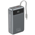 Gembird Power Bank akumulator PB20-PD65-LCD-01, 20000 mAh, 65 W, must, USB Type-C kaabel, 1x USB Type-A, 1x USB Type-C