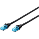 Digitus patch kaabel RJ45/RJ45 U/UTP Cat 5e DK-1512-020/BL, 2m, AWG 26/7, PVC, must, LAN, U/UTP