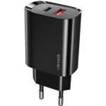 Usams Laadija Usa000816, 20W, 1xUSB-C, 1xUSB, 12V, 3A, kiire laadimine, topeltv&auml;ljund