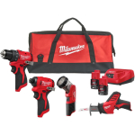 Milwaukee M12 BLPP4A-202B 4933499693, 12V, 2x2Ah, Li-ion, laadija, kott