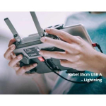 PGYTECH P-GM-115 kaabel, USB-A Lightning, 35 cm, 1x Lightning, must/punane, alumiinium, TPE, nailon, vask