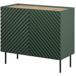 Cama Meble kummut ONDA 301432, 98x45x85cm, roheline, MDF, 2 ust, 2 riiulit, matt, mustad jalad