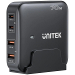 GaN network charger - Unitek P1228ABK01-EU | 70W 2x USB-C 2x USB-A