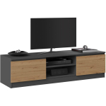 Topeshop RTV 140 ANTR/ARTIS teleri alus, 1400mm, 2 riiulit, antratsiit/tamm, puitlaastplaat