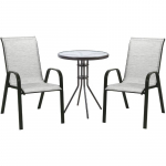 Aiam&ouml;&ouml;bli komplekt DUBLIN laud ja 2 tooli hall K119282 HOME4YOU