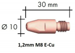 Kontaktd&uuml;&uuml;s E-Cu M8x30x10 - 1,2mm, ABICOR BINZEL, 140.0442.50, 2mm