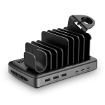 Lindy Laadimisjaam 73436 160W 6 porti, 3x USB Type-A, 3x USB Type-C, 5V 2.4A, 30W PD 3.0, 140W PD 3.1