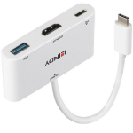 Lindy I/O muundur USB-C HDMI-ks 43340, HDMI 4K 3840x2160@30Hz, USB-C 1, USB 2.0 1, toite kuni 100W
