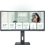 Aoc LCD monitor CU34P3CV 86.36 cm 3440 x 1440 UltraWide QHD 21:9, 300 cd/m&sup2;, 178&deg;/178&deg; vaatamisnurk, 4 ms, 2 k&otilde;larit