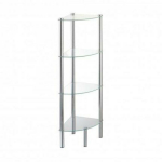 Axentia vanniriiul 7886958, 30 cm, 30 cm, 108 cm, kroomiv&auml;rv, 4 klaasist riiulit, metall