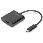 Digitus graafikaadapter DA-70852, 15cm, HDMI 4K 30Hz, USB 3.1 Type C, heli, must