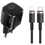 Usams Laadija Usa000843, 20W, 1xUSB-C, 1.2m Lightning kaabel, kompaktne disain, EL pistik
