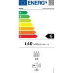 Midea veinik&uuml;lmik MDRW150FGG22W, 34 pudelit, 93 l, 5-18&deg;C, 40 dB, G-klass, vabaltseisev, must