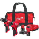 Milwaukee M12 BLPP2B-422B 4933500425, 12V, 2x2/4Ah, 2 akut, laadija, kott