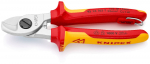 Kabeļu &scaron;ķēres, KNIPEX, 95 16 165 T, ar izolētām rokturiem, grie&scaron;anas jauda līdz &Oslash; 15 mm (50 mm&sup2;)