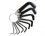 Se&scaron;kan&scaron;u atslēgu komplekts 10 gab., 1.5-10mm, CrV 25-011 POLAX