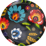 Kaane &Oslash;66/4 must, Folk muster BROWIN 136433, 6.9x6.9x1 cm, 4 konksu, 10 tk