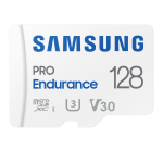 microSDXC m&auml;lukaart 128 GB UHS I U3 V30 kuni 100 MB s lugemiskiirus ja 40 MB s kirjutamiskiirus koos SD adapteriga PRO Endurance MB-MJ128KA/EU Valge Samsung