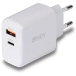 Lindy Laadija 73428 65W, Sissejuhatav pinge 100-240V, Maksimaalne pinge 20V, USB Type-C 1, USB 2.0 1, Kiire laadimine