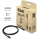 Club3D USB-C THUNDERBOLT CAC-2501 1m, 80/120 Gbps, 240W, M/M, must, PVC, TPE, 4.8mm