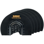Dewalt Multi-Tool Tarvikud DT20729-QZ 100mm Bi-Metal Poolringikujuline L&otilde;ikepeaga 5 Tk, Puit, Puit Naeltega, PVC, Kuivsein