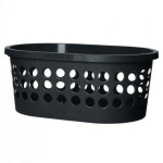 Nhg Pesukorv 2600747, 590mm, 390mm, 240mm, 30l, ovaalne, must, ilma kaaneta, taaskasutatav
