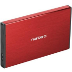 Natec HDD korpus RHINO GO NKZ-1279, 2.5", 6 Gbit/s, 4 TB, 1 ketta tugi, 9.5 mm k&otilde;rgus, USB 3.0, punane