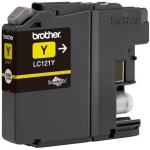 Brother printeri kassett LC121Y, kollane, 1 tk, pigmentp&otilde;hine, 300 lehte