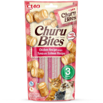 INABA Churu Bites EU723, 3x10g, kana, tuuni ja l&otilde;he maiused kassidele, 28% valku, 5% rasva, gluteenivaba