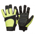 T&ouml;&ouml;kindad, nahk, s&uuml;nteetika, spandex-peopesaga, helkur, suurus 10