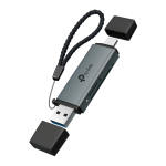 USB 3.0 Type-C&A SD ja microSD 3.0 kaardilugeja, TP-Link, UA430D, 1*USB 3.0 Type-C, 5Gbps, 1*USB 3.0 Type-A, 5Gbps, 1*SD, USH-I, kuni 200 MB/s, 2TB Max, 1*microSD(TF), USH-I, kuni 200 MB/s, 2TB Max, CE, FCC, RoHS, BSMI