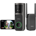 Imou DB-3EP-4M0W/DS3 Video Doorbell 3 Kit 4 MP QHD 360&deg; panoraam Wi-Fi videoukse kell PIR inimeste/karpide tuvastus &ouml;&ouml;n&auml;gemine kuni 5 m kahepoolne heli 5000 mAh aku v&otilde;i juhtmega toide Indoor Chime microSD kuni 512 GB ilmastikukindel must-valge