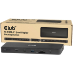 Club3D dokk CSV-2540 14in1, 150W, 8K Ultra HD, 2x HDMI, 2x DP, 1x USB-C, 2x USB-A, 1x RJ-45, 1m toitekaabel