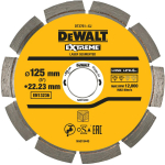 Dewalt 125mm Segmented Hard Concrete / Granite Diamond Wheel DT3761-XJ 22.2mm, 2mm, 1 tk, 7.5mm segmenti k&otilde;rgus