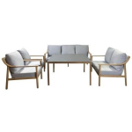 Besk aiandusk komplekt, 9152225, 5 &uuml;hikut, 7 kohta, hall, metallraam, tekstiilist istmed, klaasist laudpind, padjad komplektis