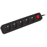 Lanberg pikendus PS1-05E-0150-BK, 1.5 m, 5 x CEE 7/5, 2500 W, 10 A, must