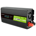 Green Cell Kvarcin inverter LCD 12V 500W/10000W INVGC12P500LCD, 500W, 12V, 230V, 50Hz, 1 USB, 1 AC v&auml;ljund, aktiivne jahutus