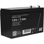 Green Cell AGM04 UPS akuula Suletud pliihappe (VRLA) 12 V 7 Ah, 7 Ah, 12 V, 1 tk, 5 aastat, must, UPS, elektrilised m&auml;nguasjad