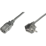 Digitus AK-440100-050-S, toitekaabel, 5 m, C13, CEE 7/7, 90&deg; pistik, must