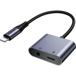 Joyroom SY-L01 2-in-1 heliadapter, Lightning&ndash;3.5mm+Lightning, 0,1 m, DAC, must