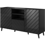 Cama Meble ABETO kummut KOM150 CZ, 150x42x82 cm, 2 ust, 1 sahtel, 3 riiulit, MDF, must