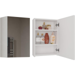 Top E Shop POLA 1DL BIEL seinakapp vannitoa hoiukapp, 220mm, 400mm, 600mm, 1 uks, 3 riiulit, matt, valge